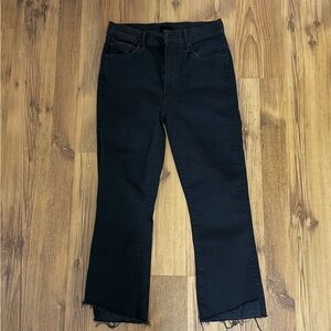 MOTHER Black Ankle Cropped Jeans